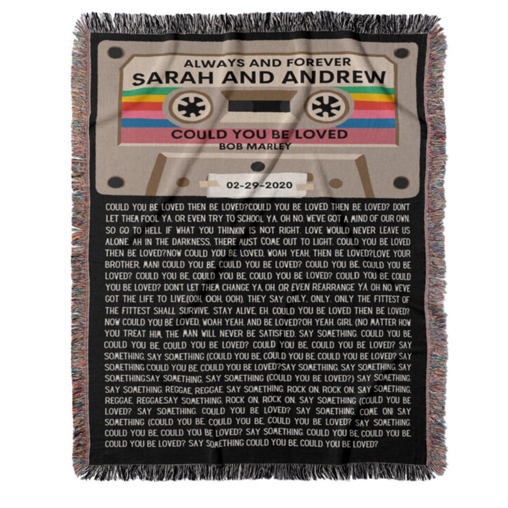 Custom Personalized Couple Mixtape Woven Throw Blanket