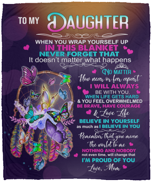 To My Daughter Blanket | Dreamcatcher Butterfly | From Mom